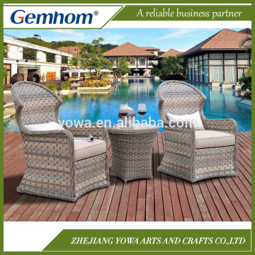 Gemhom Big Width Wicker 3 Piece Companion Set in Champagne