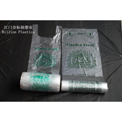 HDPE Plastic Freezer Food Bag on Roll T-Shirt Bag Shopping Bag on Roll