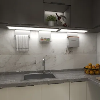 LED Kitchen Cabinet Lighting Panel with Motion Sensor, 12V DC, Eco-friendly Aluminum Design, USB Connector - 246x14mm