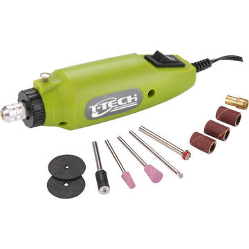 12V 11pcs T-Tech Craft Rotary Tool Accessory Kit: Variable Speed Engraver & Electric Mini Grinder