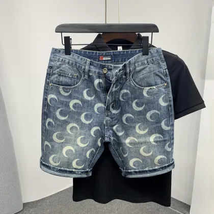 Urban Men's Knitted Cotton Elastic Shorts - Fashion Denim Style Jeans