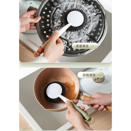 Wire Ball Brush Kitchen Cleaning Brush Pan Scrubber