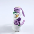 Set de banda para diadema de pétalo de flores de crochet de color púrpura favorito de las chicas