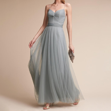 Lace dinner dress sleeveless spaghetti strap sexy dress grey bridesmaid dress