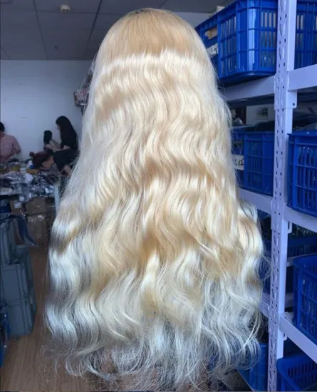 Transparent Blonde Lace Front Human Hair Wigs Pre Plucked With Baby Hair 8- 26 Inch blonde ombre human hair full lace wig