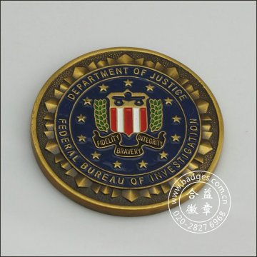 Antique Brass Plated Metal Coin (GZHY-JZ-001)