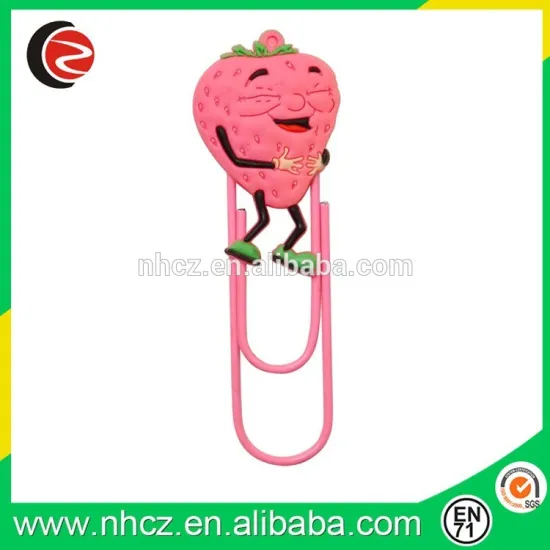 Pink Strawberry Fruit Soft PVC Bookmark