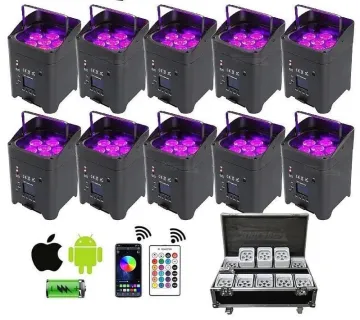 DMX512 Disco Party Stage Light: Wireless Battery-Powered RGBW LED Par Light