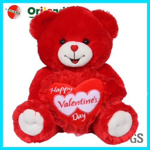 12" Red Happy Valentine's Day Teddy Bear With Music