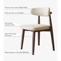 Silla de comedor minimalista de madera de fresno de lujo con respaldo