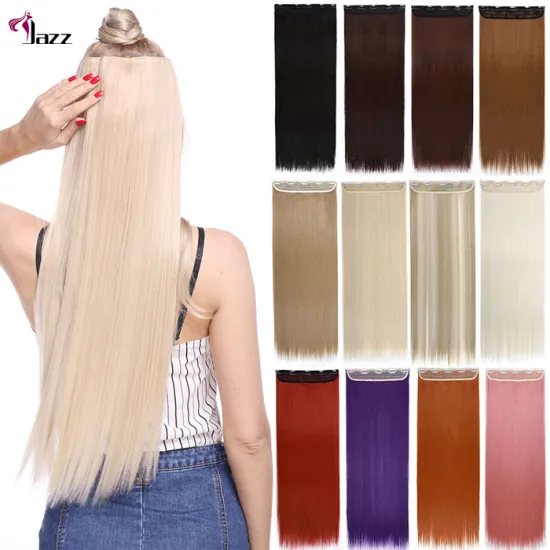 one piece clip in remy human hair extensions 5 clips, clip in hair extension 3/4 head in one piece