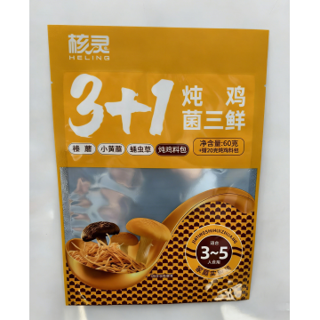 Assaisonnement pour ragoût de poulet aux champignons Pochette debout avec trou de suspension