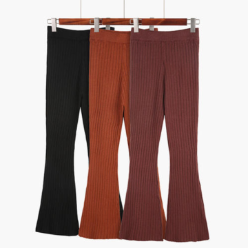 New Style Knitted Women's Bell Bottom Trousers