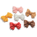 Colorful Bow knot with round White Dots Resin Bead Handmade Art Decor Children Pendants Jewelry Finding