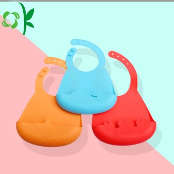 Custom Wonderful Color Waterproof Soft Silicone Baby Bibs