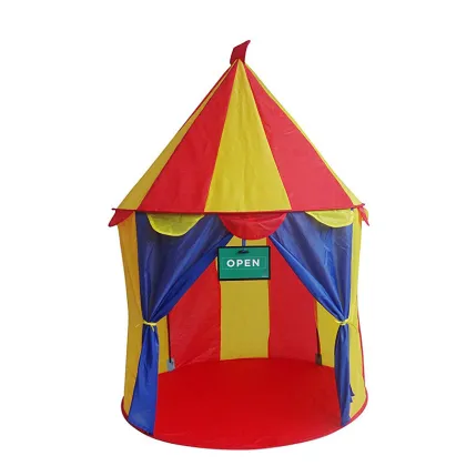 Large Foldable Princess Castle Tent with LED Lights for Kids Play