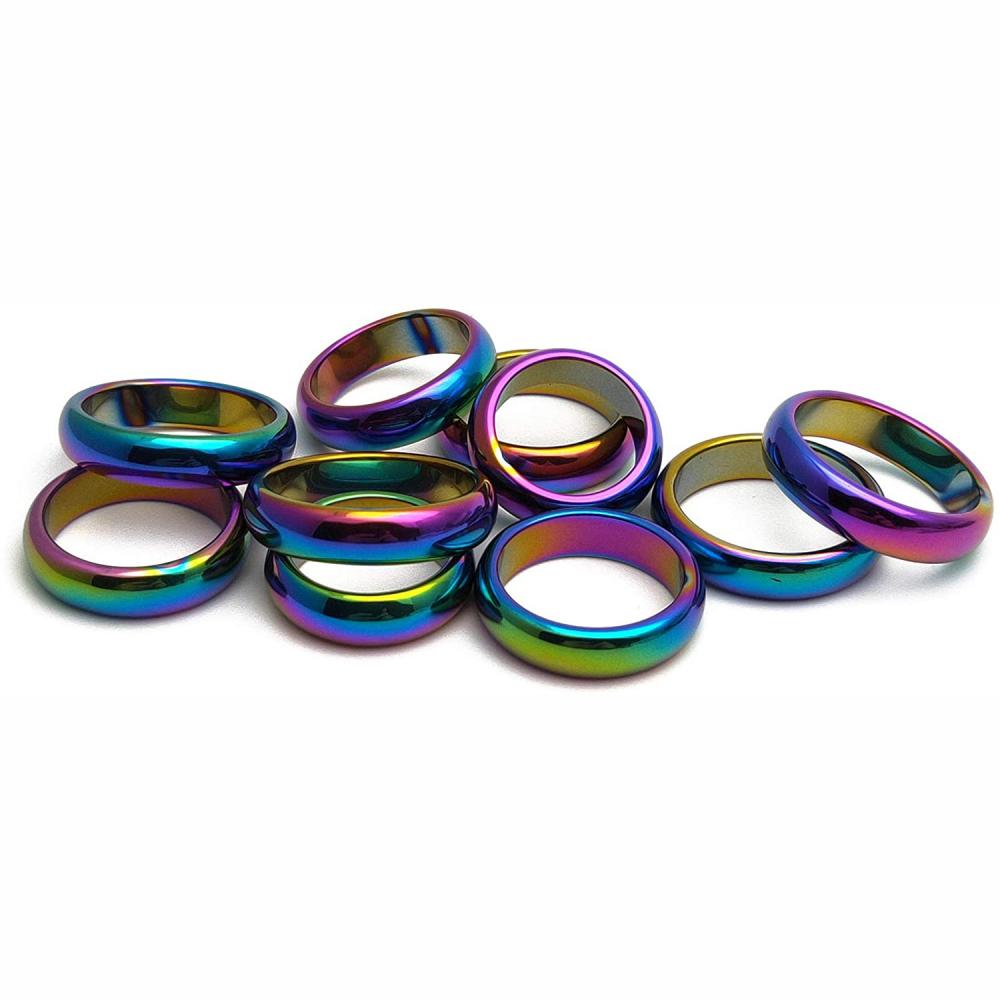 100pcs Hematite Band magnétique anneaux