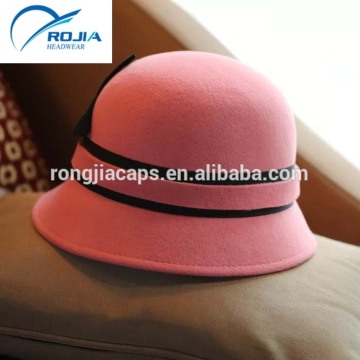 pink wrinter womenbowknot special design wool cap