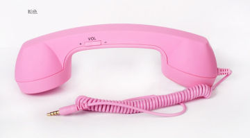 Pink Anti Radiation Bluetooth Mini Handset Telephone Receiver For Mobile Phone