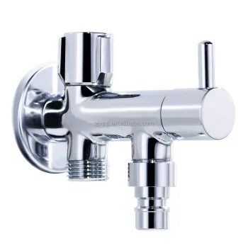 X13104 Brass Material Wall-Mounted Dual Handle Bib Tap with Double Spout