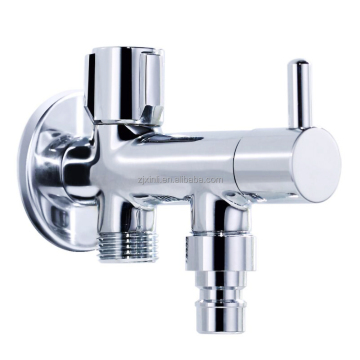 X13104 Brass Material Wall-Mounted Dual Handle Bib Tap with Double Spout