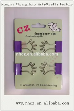 Purple Hand Shaped Binder Clips