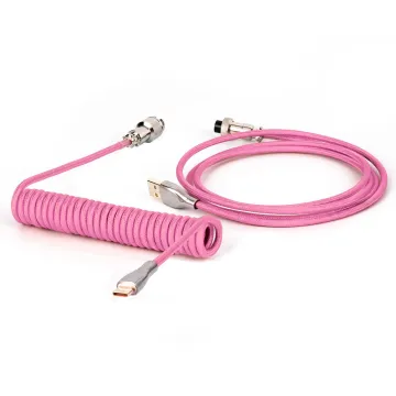 Nylon Braid Coiled aviator usb-c keyboard cable