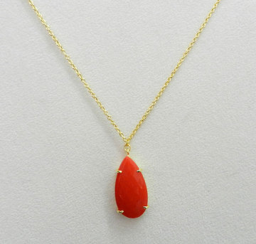 925 Sterling Gold Plated Orange Chalcedony Pendant
