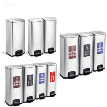 Customized Metal Trash Can with Large Capacity Stainless Steel Foot Pedal Garbage Bin