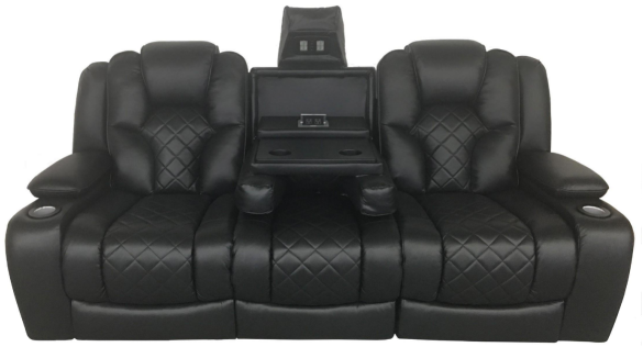 Leather three seater electric rocking chair
