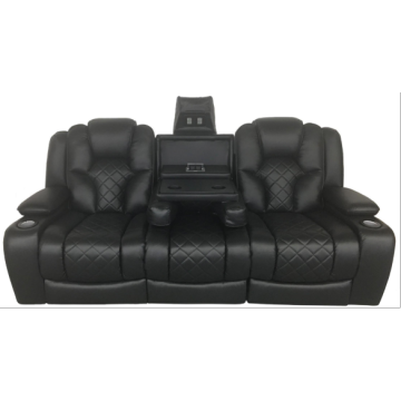 Leather three seater electric rocking chair