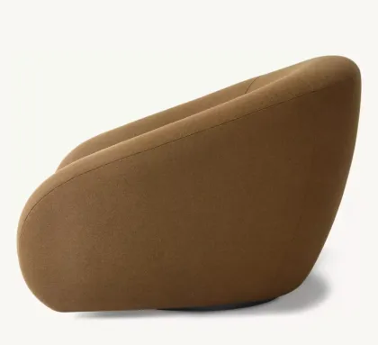 Reyna Luxury Contemporary Fabric Swivel Chairs with Thick Cushions