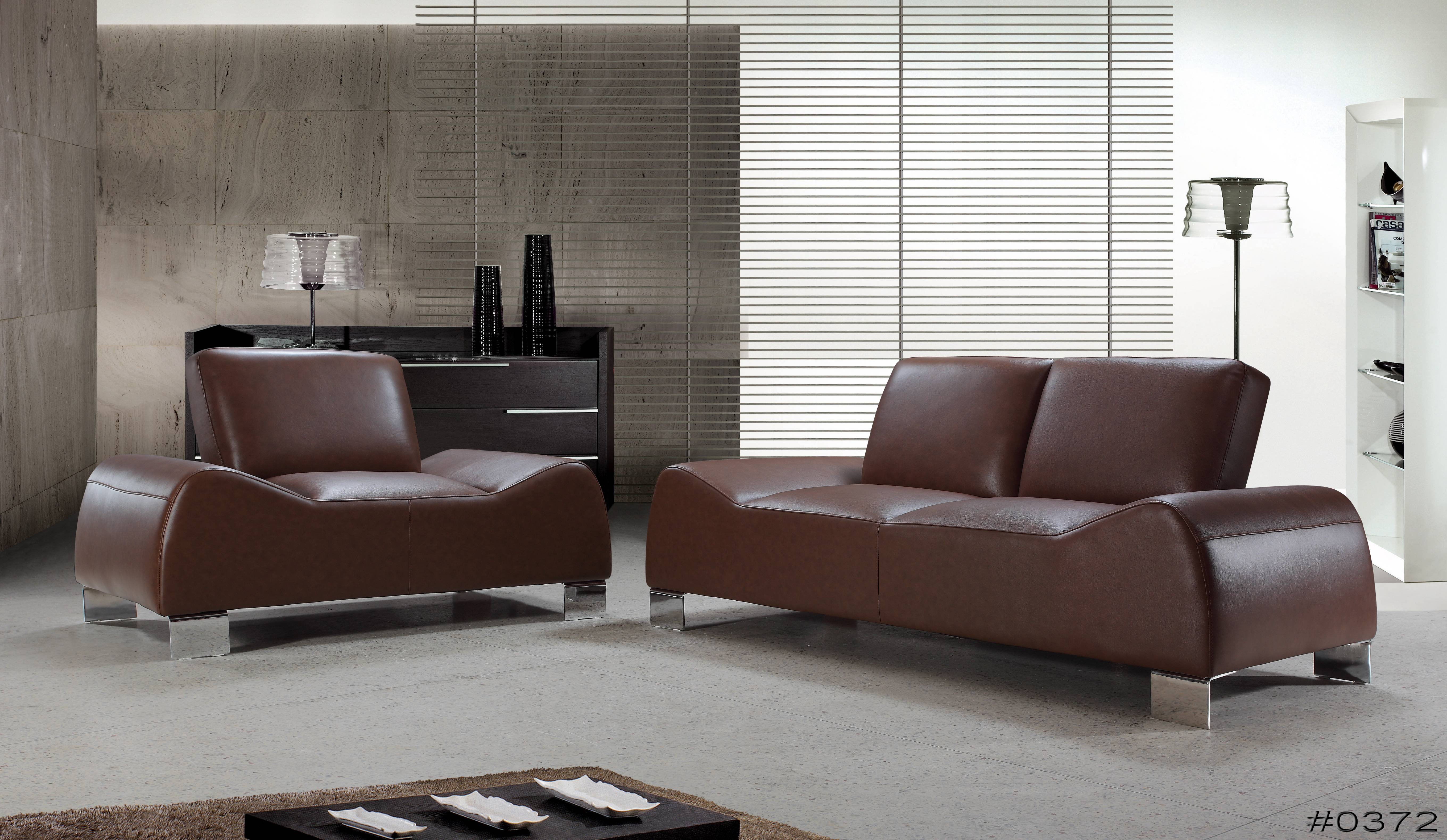 Set di divani in pelle di design comfort moderno