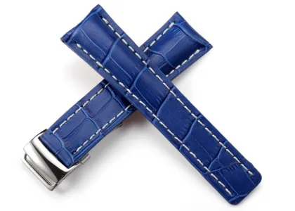 Watch Leather Band for Breitling Luxury Royalblue Watch Strap Watch Belt Watch Bracelet With Deployment Buckle