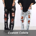 Pantalones de mezclilla para hombres del logotipo de patrones personalizados