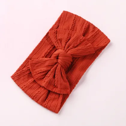 Baby Nylon Headband Elastic Jacquard Wide Edge Bow Headband