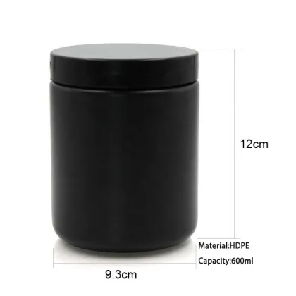 Wholesale Black Body Scrub Plastic Jars 600ml - Wide Mouth Jars for Body Butter