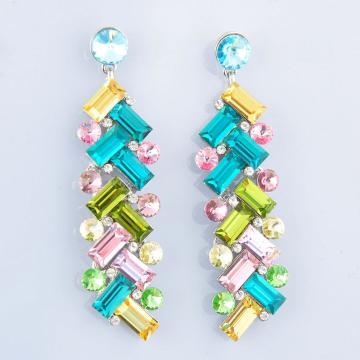 fashion zinc-alloy  earbob with shining Swarovski stone