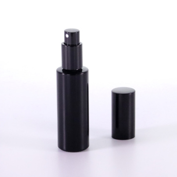 Botella de difusor de láminas de hombro plano de vidrio negro de 40 ml