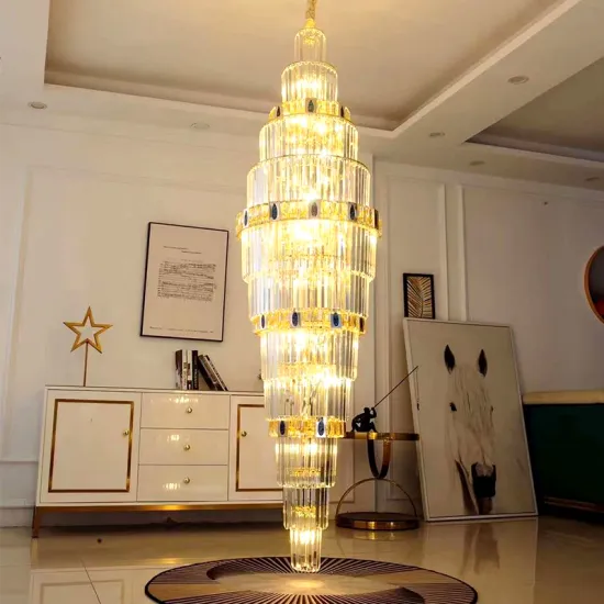 Custom Luxury Chandeliers: Post-Modern Villa Living Rooms, Compound Lofts, and Hollow Spiral Staircase Lighting Solutions