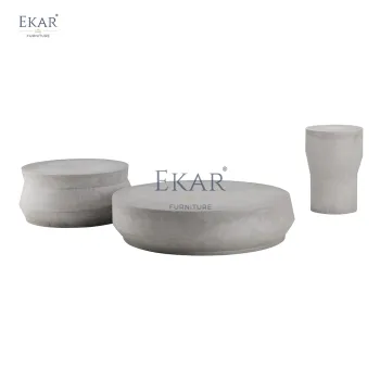 Modern Round Cement Coffee Table Set for Hotels and More - Minimum Order 1 Piece