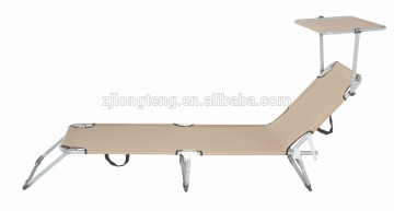 Folding chair bed with sunshade