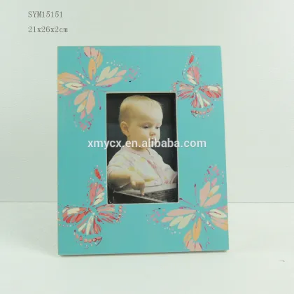 MDF Picture Frames Black Photo Frame with Butterflies
