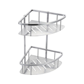 Stainless Steel Bathroom Corner Shelf Organizer - 2-Tier Wall Mount Shower Caddy