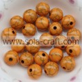 Perles lisses de boule ronde acrylique opaque de 6MM pour la couleur orange de bijoux