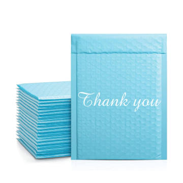 Custom Printed Light Blue Shipping Bubble Mailer Bags