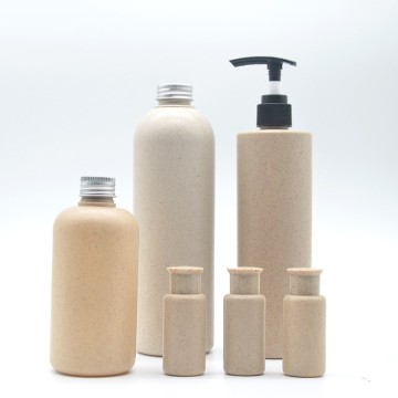 Botol dan botol lotion yang dapat terurai secara hayati dengan logo khusus (plastik jerami gandum kosong)