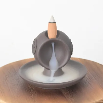 Cone Incense Waterfall Backflow Incense Burner - Handmade Ceramic Incense Holder