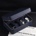 Box organizzatore con cerniera in pelle con 8 slot