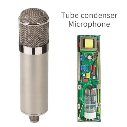Professional Studio Condenser Tube Microphone - Large 34mm Diaphragm for Metal Recording